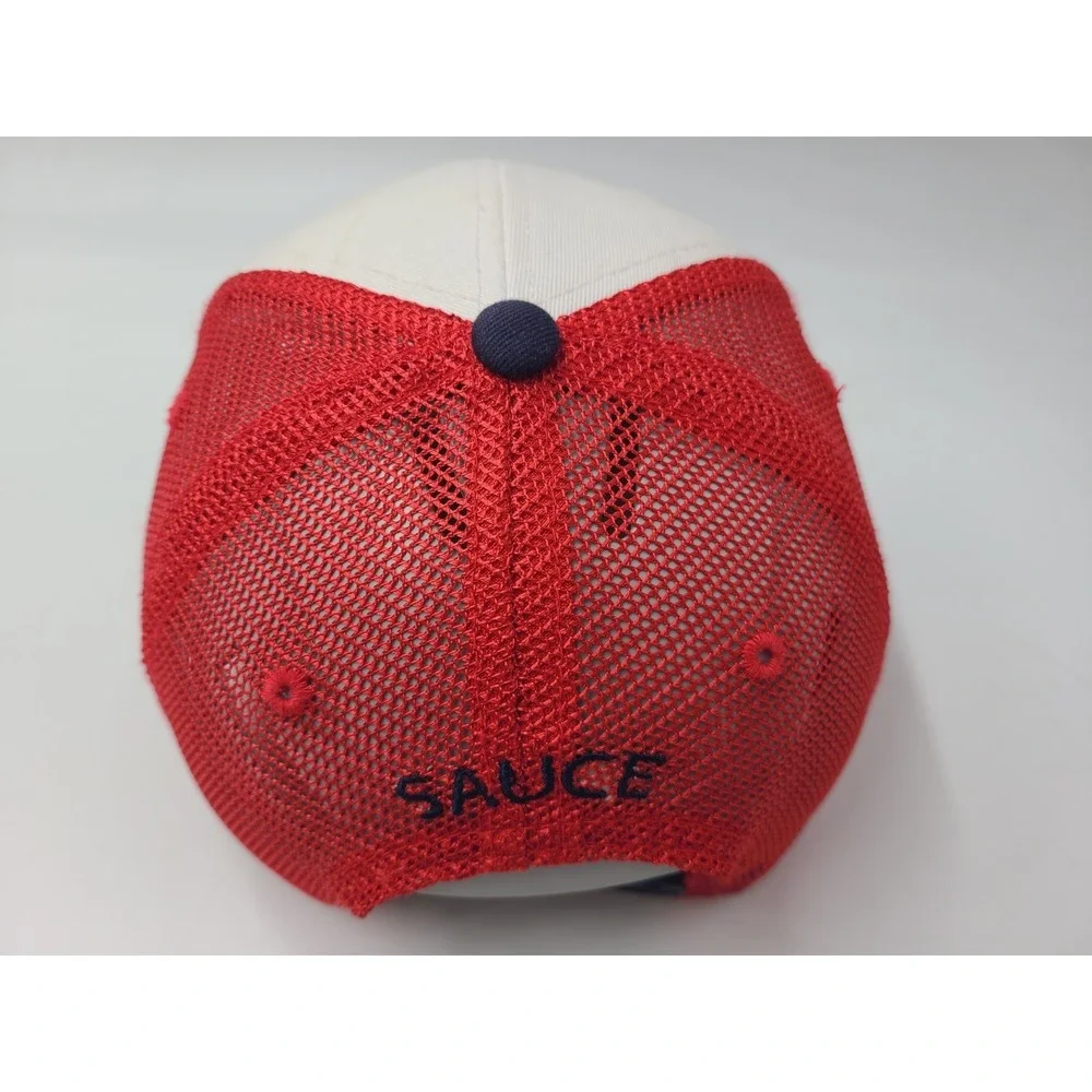 Sauce Hockey Mesh Trucker Snapback Hat Cap Maple Leaf Logo Casual Men Women‎ RWB